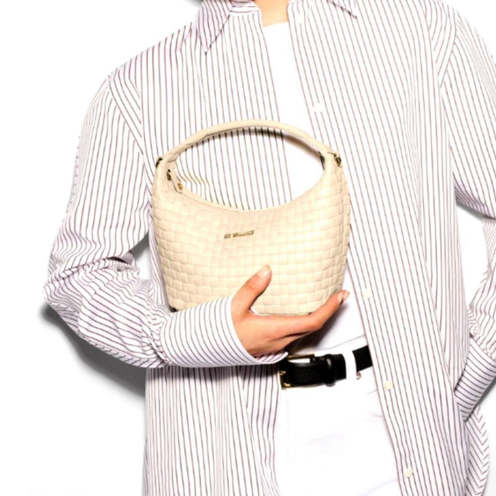 MZ Wallace Buff Woven Mini Hobo Handbag